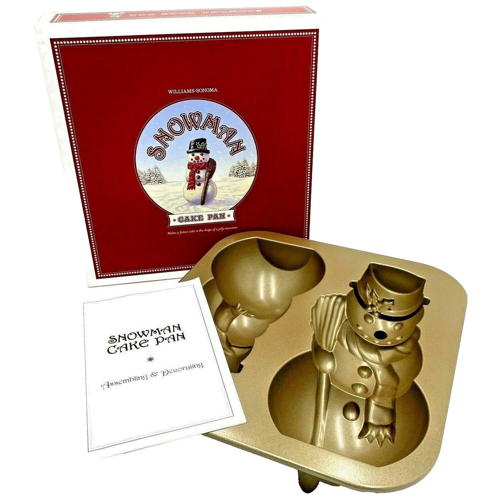 Williams Sonoma 3-D Snowman Cake Pan by Nordic Ware NEW in Box RETIRED